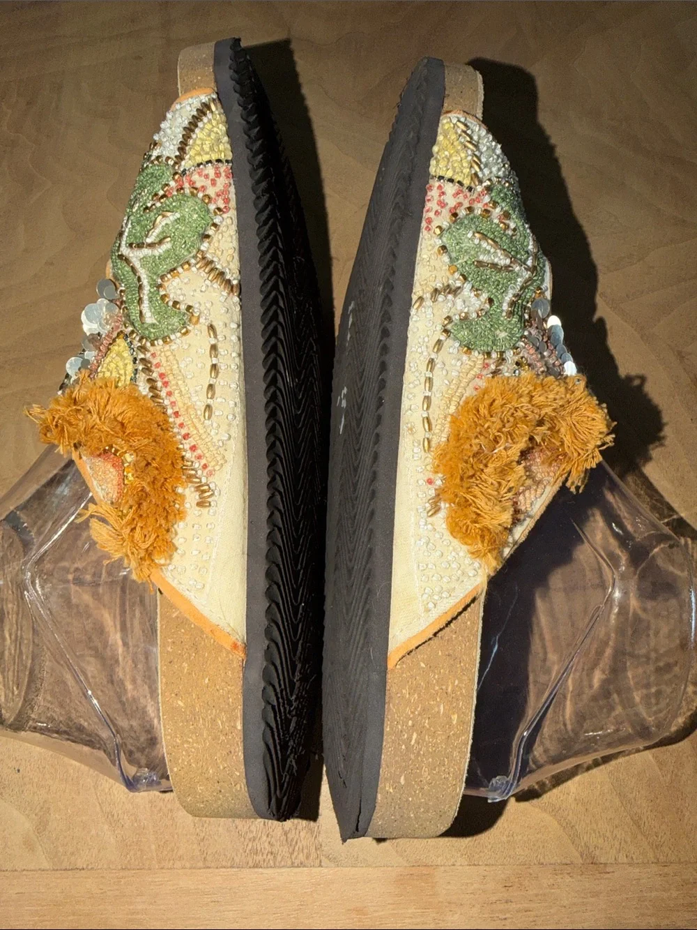House of Harlow Beaded Boho Slides Sandals Size 8
